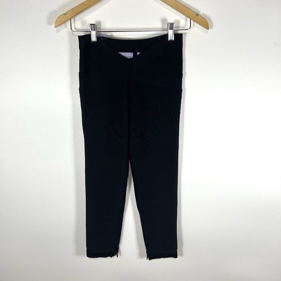 Herve Leger Pants - HERVE LEGER Women's Black V Waist Slim Fit‎ Cropped Capri Trousers Leggings XS